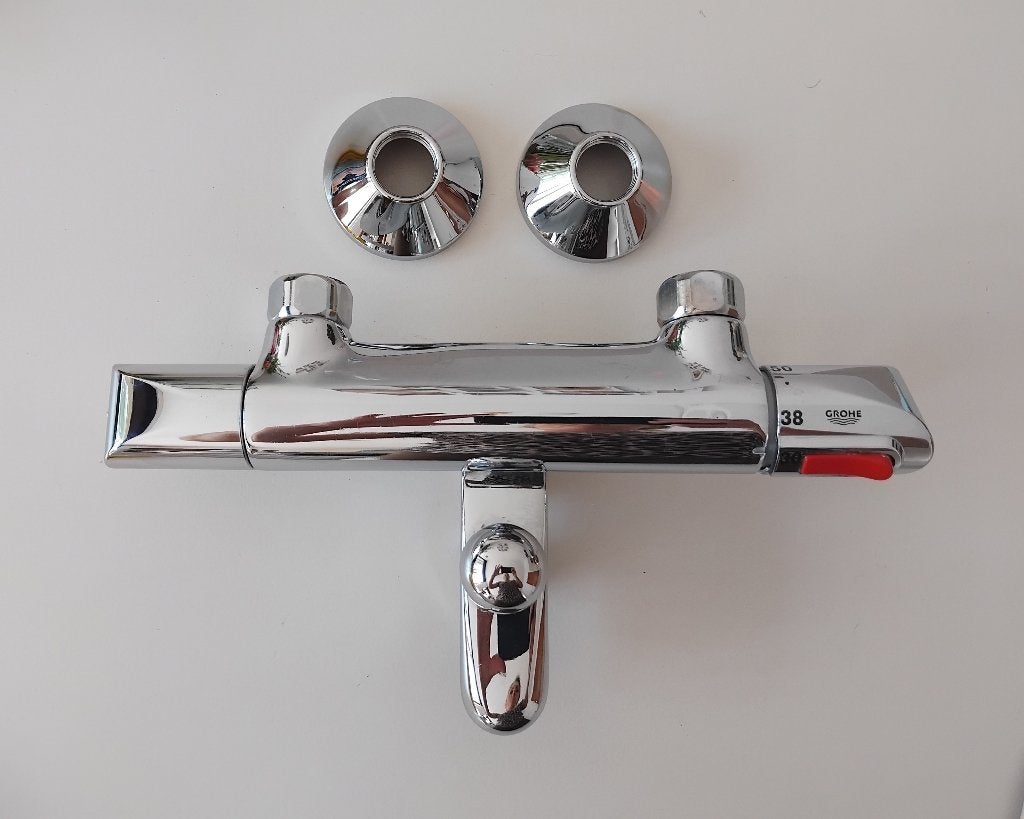 Mooie Grohe bad-thermostaatkraan met rozetten, Verzenden, Zo goed als nieuw, Kraan