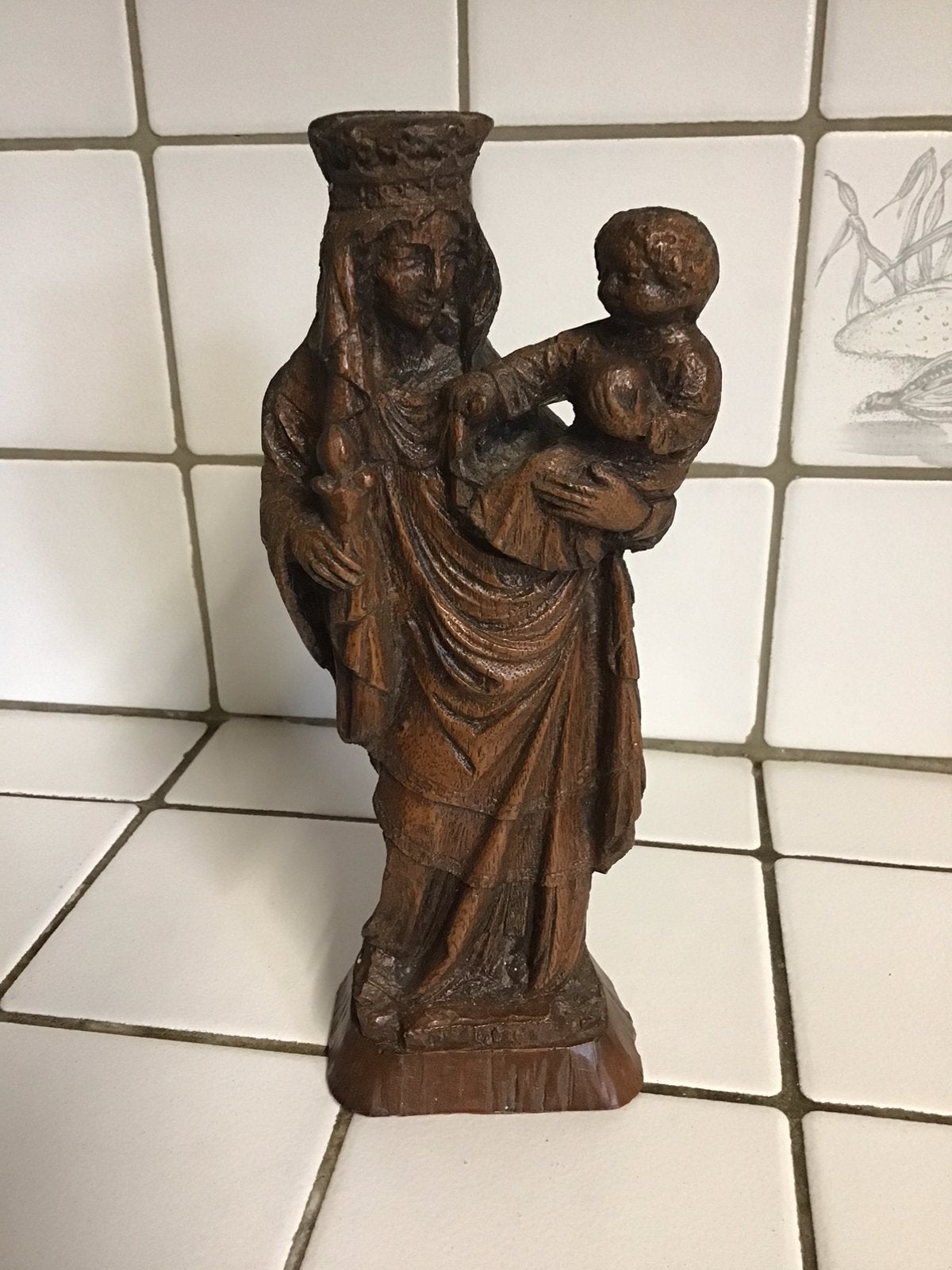 Mariabeeld in kunststof, Antiek en Kunst, Antiek | Religie, Ophalen of Verzenden