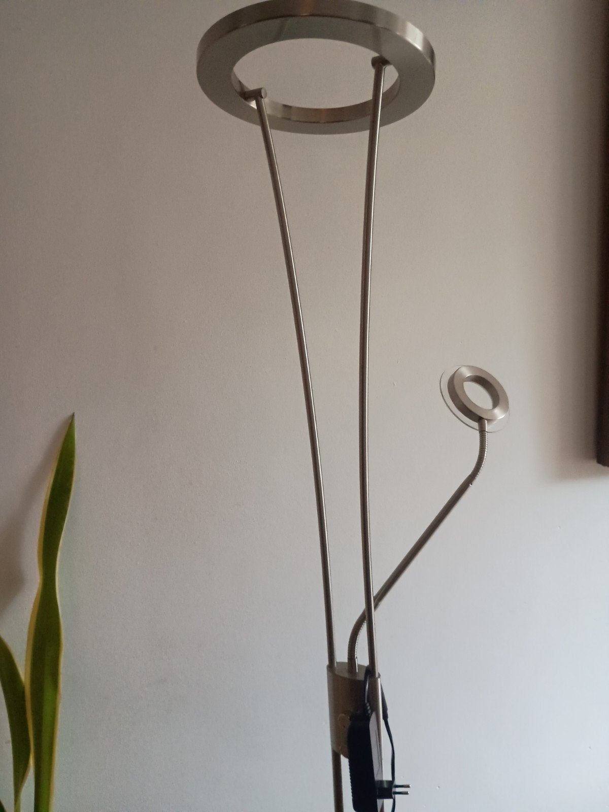Dimbare en verstelbare vloerlamp met leeslamp, Ophalen, Zo goed als nieuw, Metaal