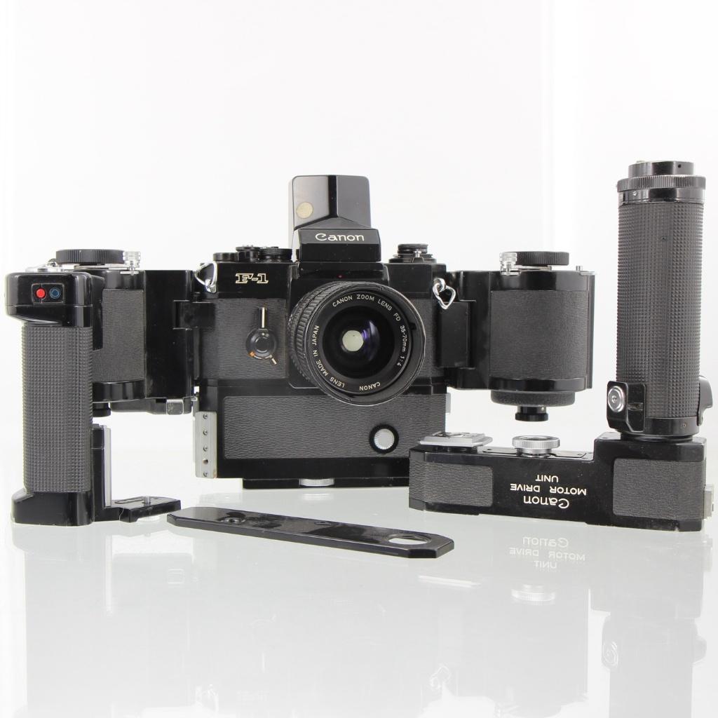 Rare Canon F-1 with Bulk Film Chamber 250, Motor Drive Unit, Audio, Tv en Foto, Fotocamera's Analoog, Ophalen of Verzenden, Spiegelreflex