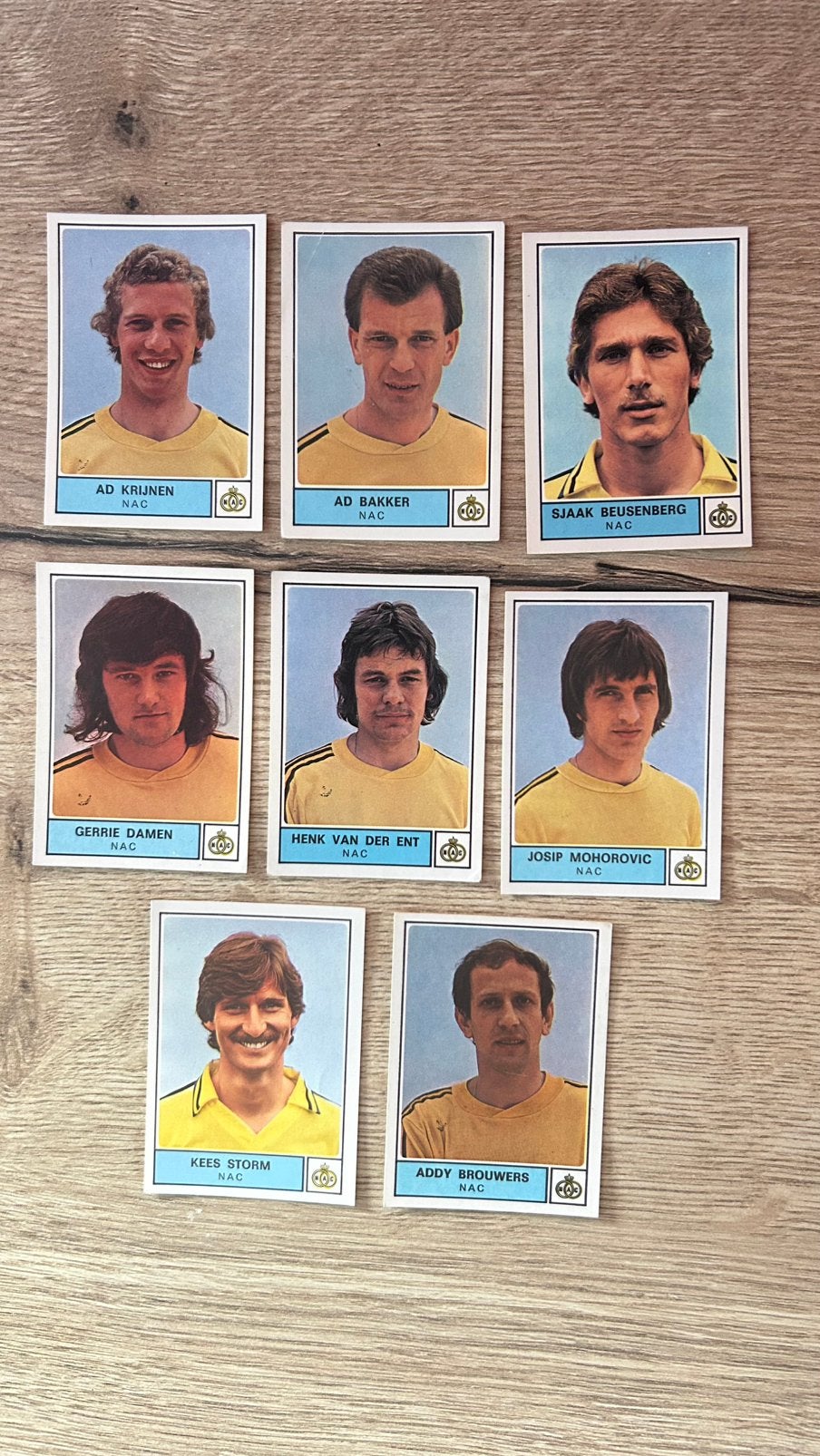Panini Voetbal 78 plaatjes NAC 8x, Ophalen of Verzenden, Zo goed als nieuw, Meerdere plaatjes