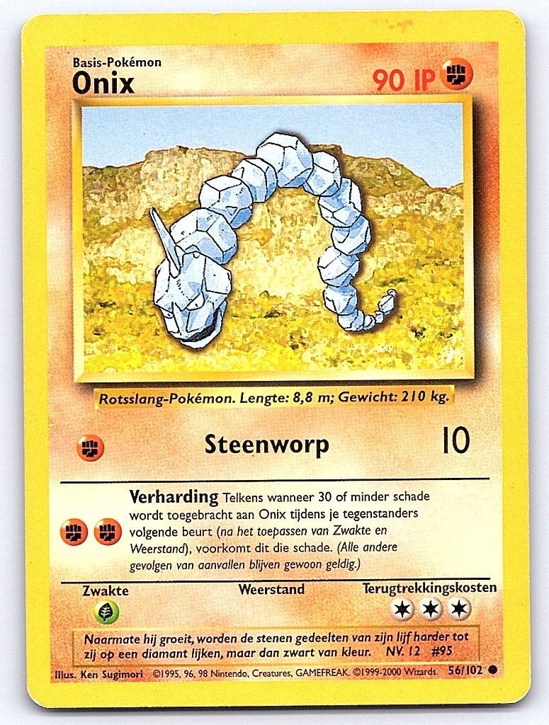 Onix 56/102 Common Base Set Nederlands, Ophalen of Verzenden, Gebruikt, Losse kaart