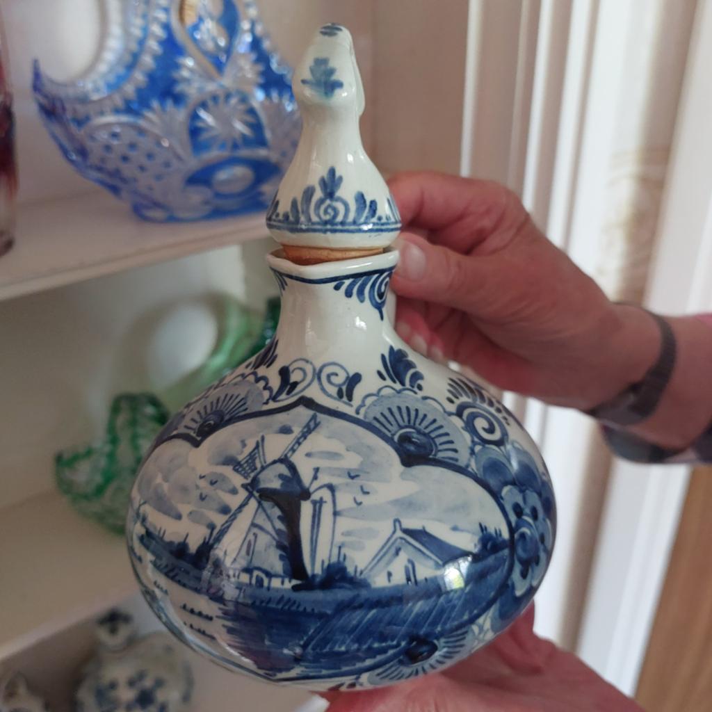 Zeer oude Delfts blauwe fles Erven lucas Bols, Ophalen of Verzenden