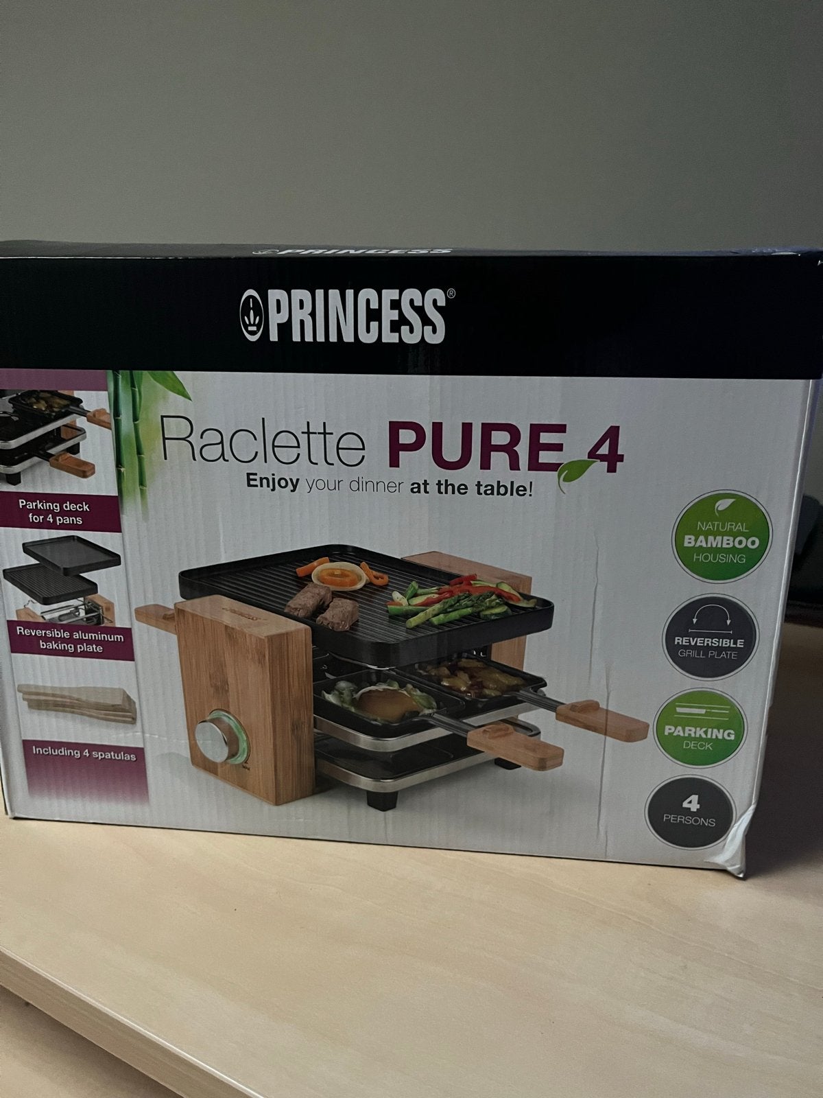 Princess Raclette Pure 4 - Bamboe Design, Ophalen of Verzenden, Nieuw