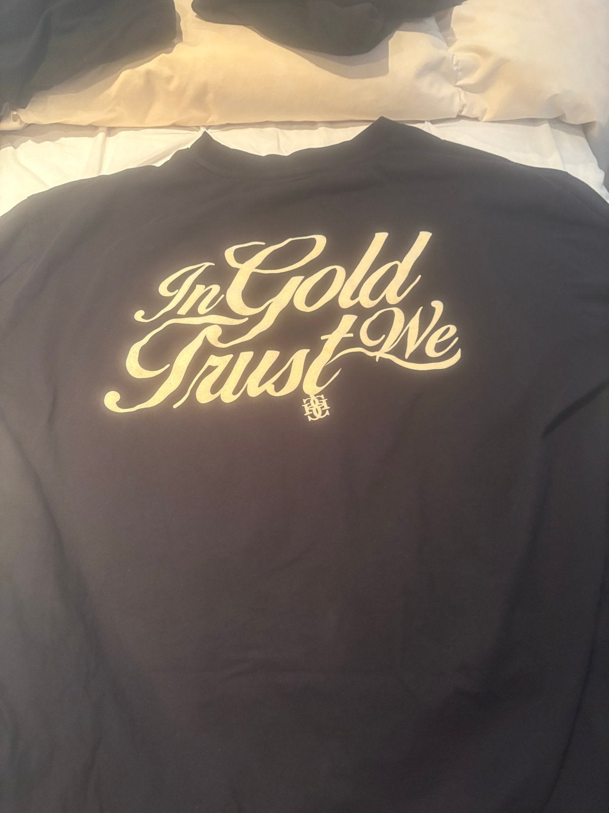 In Gold We Trust T-shirt Zwart en 4 andere shirts en 1 trui, Ophalen of Verzenden, Gedragen, Overige maten, Zwart