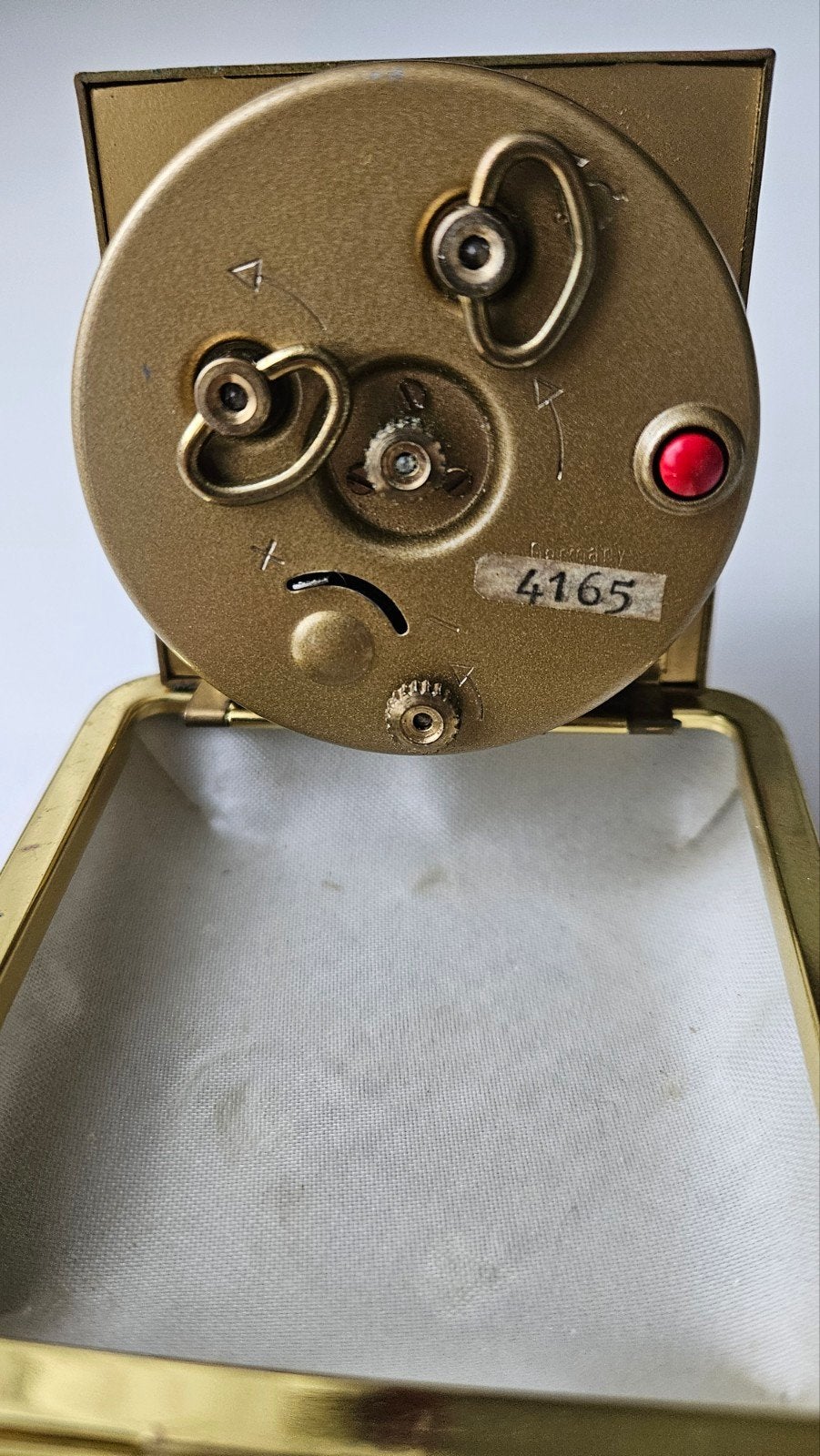Vintage reiswekker PeKa, rood en goudkleurig, Ophalen of Verzenden