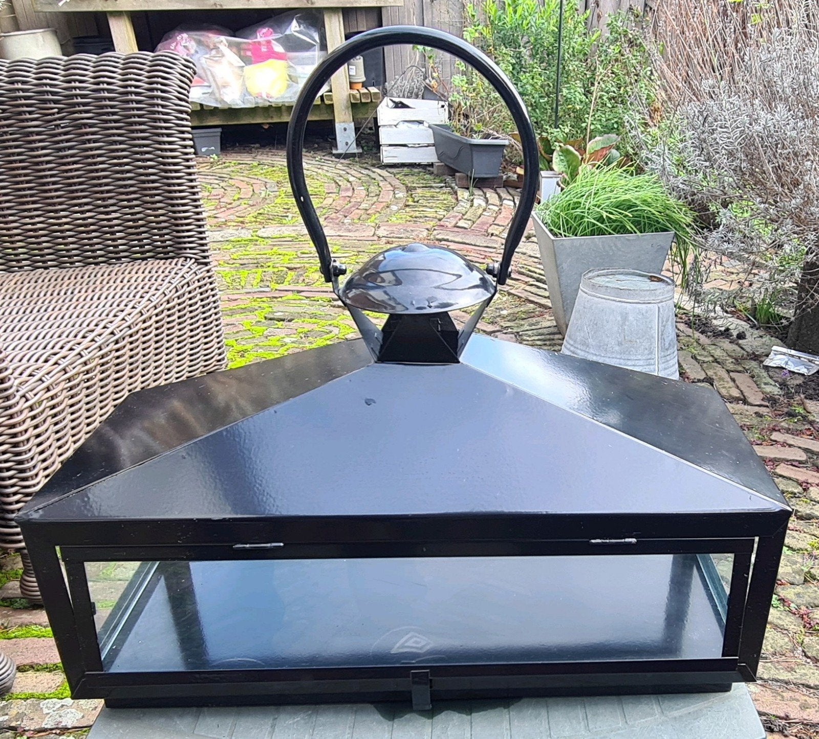 3 zwarte windlichten., Tuin en Terras, Ophalen, Nieuw