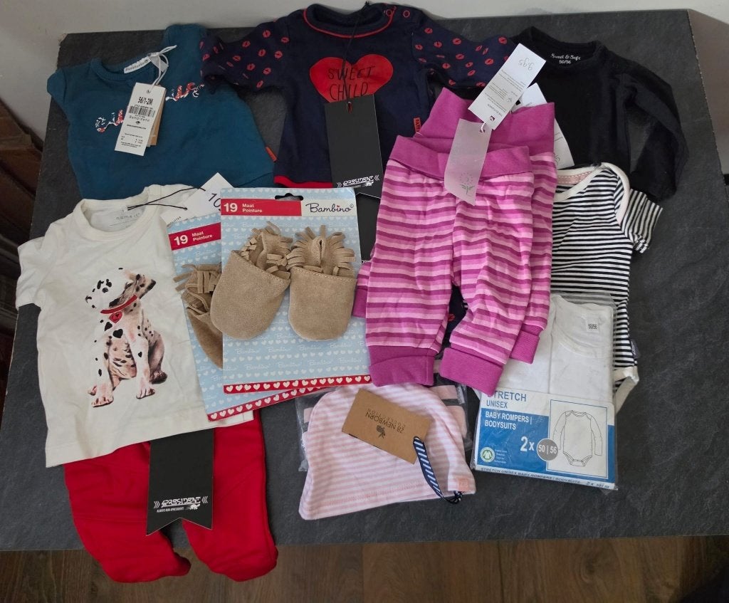 Nieuwe baby merkkleding pakket, 14 stuks , maat 50-56, Ophalen of Verzenden, Nieuw, Maat 50