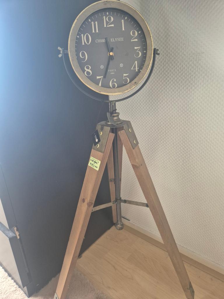 Staande klok op statief - nieuw, mist glasplaatje, Ophalen of Verzenden
