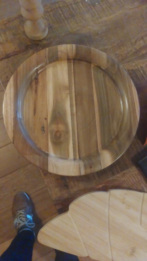 Schaal hout, Ophalen, Zo goed als nieuw, Rond, Hout