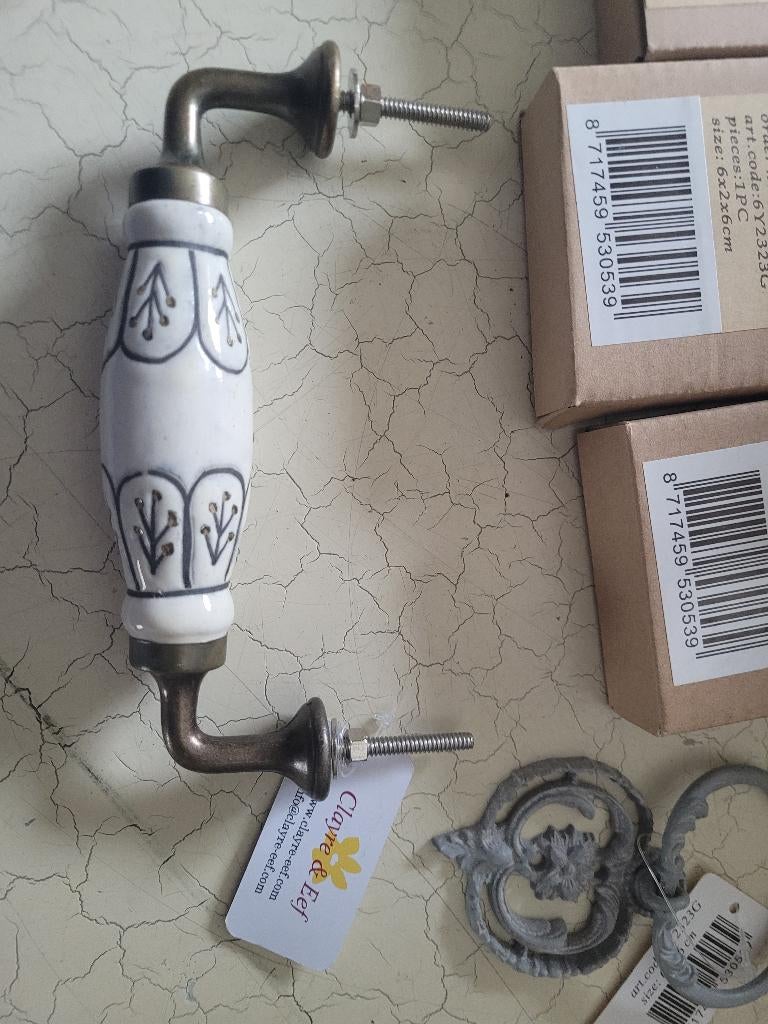 Nieuwe handvatten kastgreep Clayre & Eef old look p/st 7.50, Heikant 21 Kaatsheuvel, Belle Vieille Brocante, Nieuw, Ophalen of Verzenden