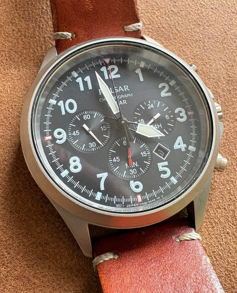 Pulsar Chronograph Solar, Staal, Polshorloge, Ophalen, Overige merken