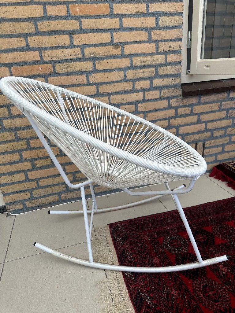 Schommelstoel, Huis en Inrichting, Stoelen, Ophalen, Gebruikt, Wit, Eén