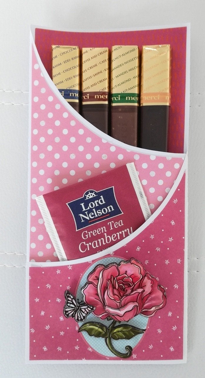 7x verschillende merci chocolade koffie thee verpakkingen, Ophalen of Verzenden, Nieuw, Overige thema's, Blanco kaart of Basiskaart