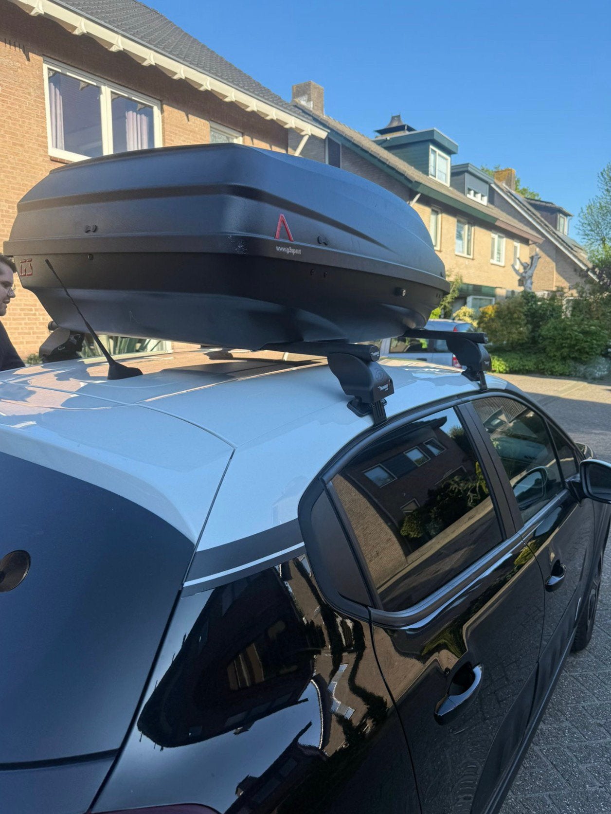 Universele dakkoffer + dakdragers voor Citroën C3 te koop, Auto diversen, Dakkoffers, Ophalen, Zo goed als nieuw