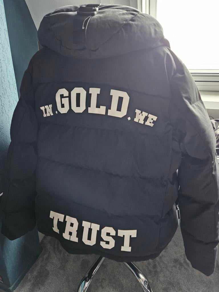 In Gold We Trust jas - Jas - Zo goed als nieuw - Maat L, Maat 52/54 (L), Verzenden, Zwart, Zo goed als nieuw