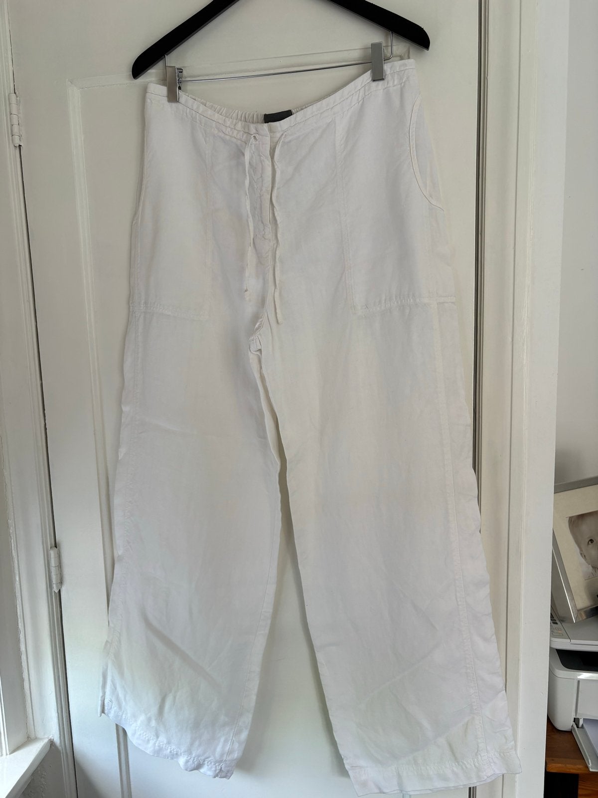 OSKA Witte Linnen Broek - Maat 4 / XL, Wit, Maat 46/48 (XL) of groter, Ophalen of Verzenden, Zo goed als nieuw