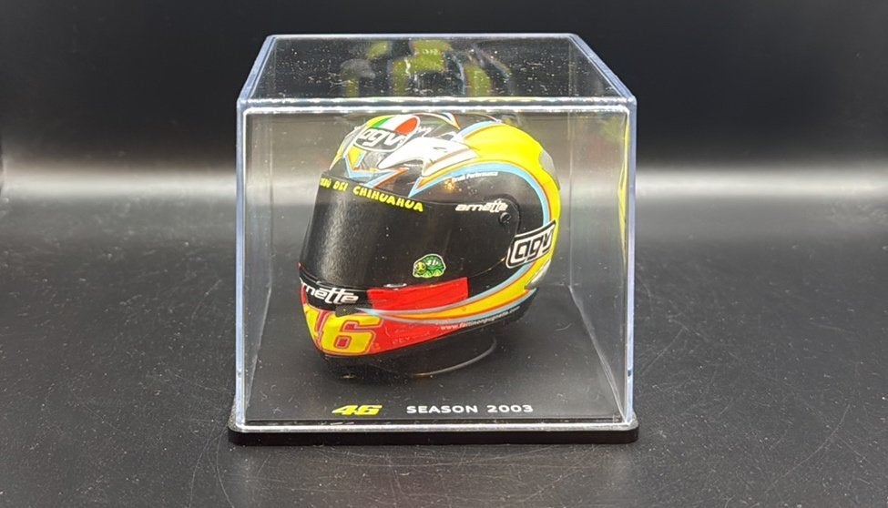 AGV Valentino Rossi helm replica 2003 #46 schaal 1:5, Overige merken, Nieuw, Ophalen of Verzenden, Groter dan 1:32