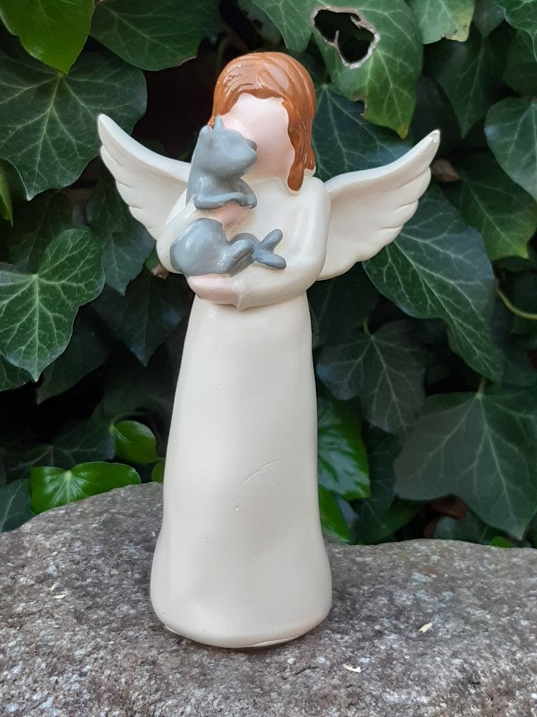 Engel/meisje met kat beeld nieuw / urn/memory, Ophalen of Verzenden, Zo goed als nieuw, Mens