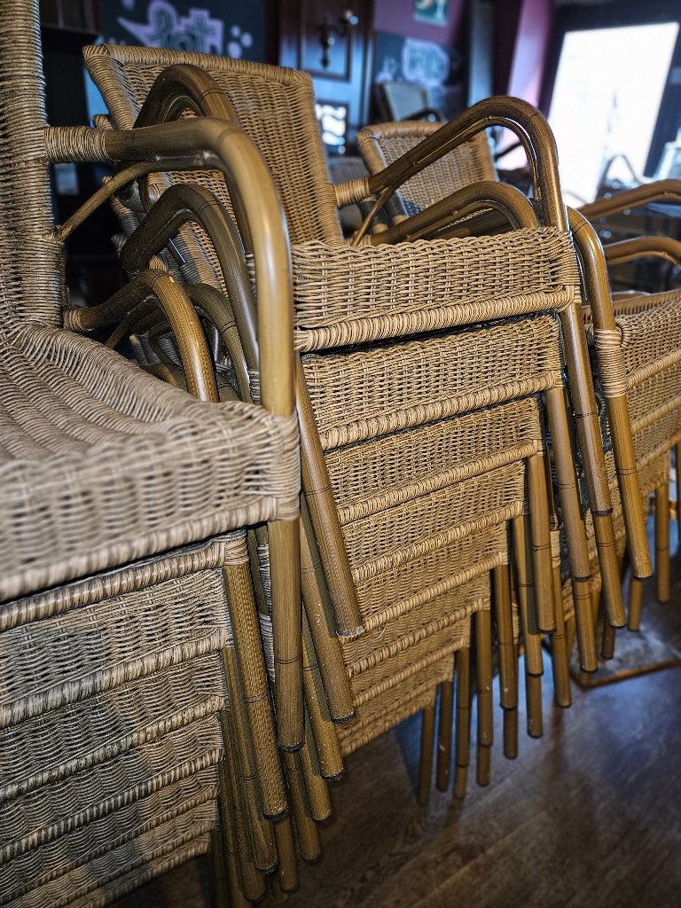 Terras stoelen, Tuin en Terras, Ophalen, Gebruikt, Kunststof, Stapelbaar