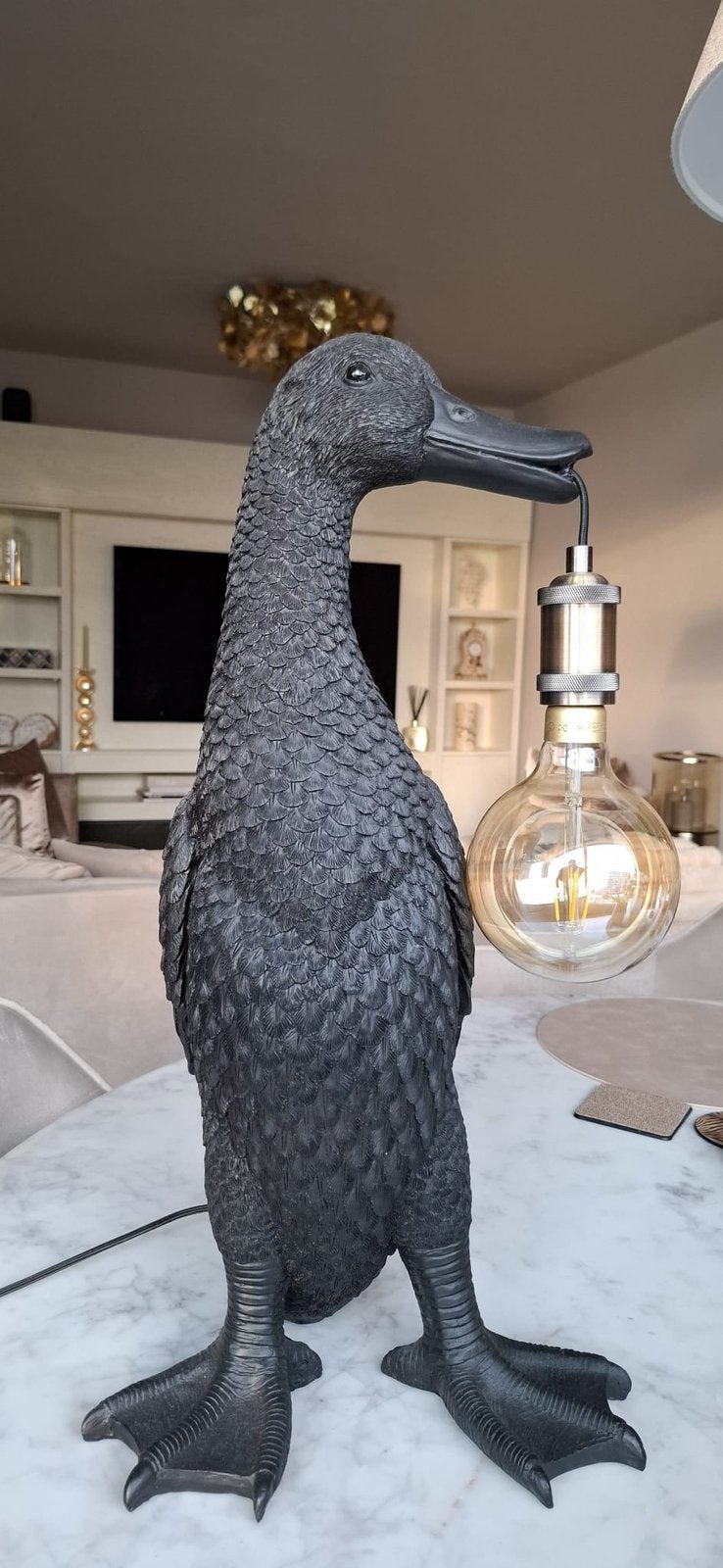 Grote lamp Eend, Overige materialen, Zo goed als nieuw, Zwart, Ophalen