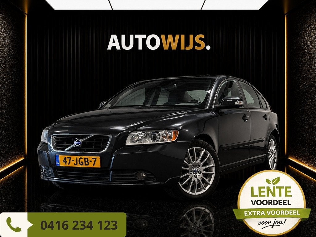 Volvo S40 2.4 Edition II|AUT|LEDER|TREKHAAK|D-RIEM VV|APK 6-, Gebruikt, Zwart, 700 kg, 2435 cc