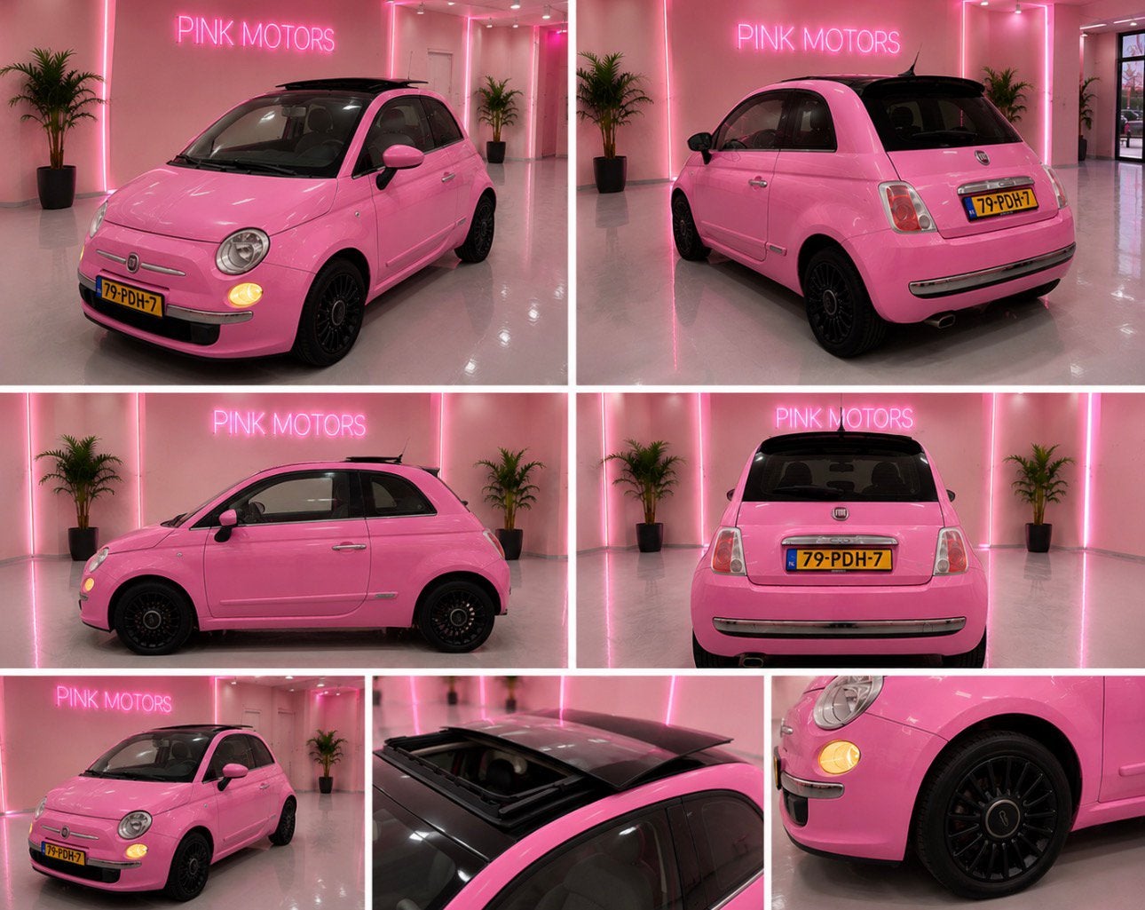 Fiat 500 Rosa 1.2 AUT 51KW 2011, Leder en Stof, Origineel Nederlands, Particulier, Start-stop-systeem