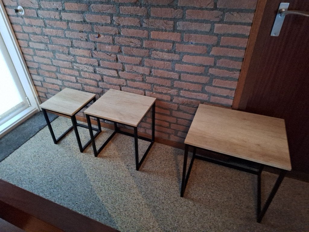 Tafeltjes miniset 3x, Huis en Inrichting, Ophalen, Minder dan 45 cm, Minder dan 55 cm, Vierkant