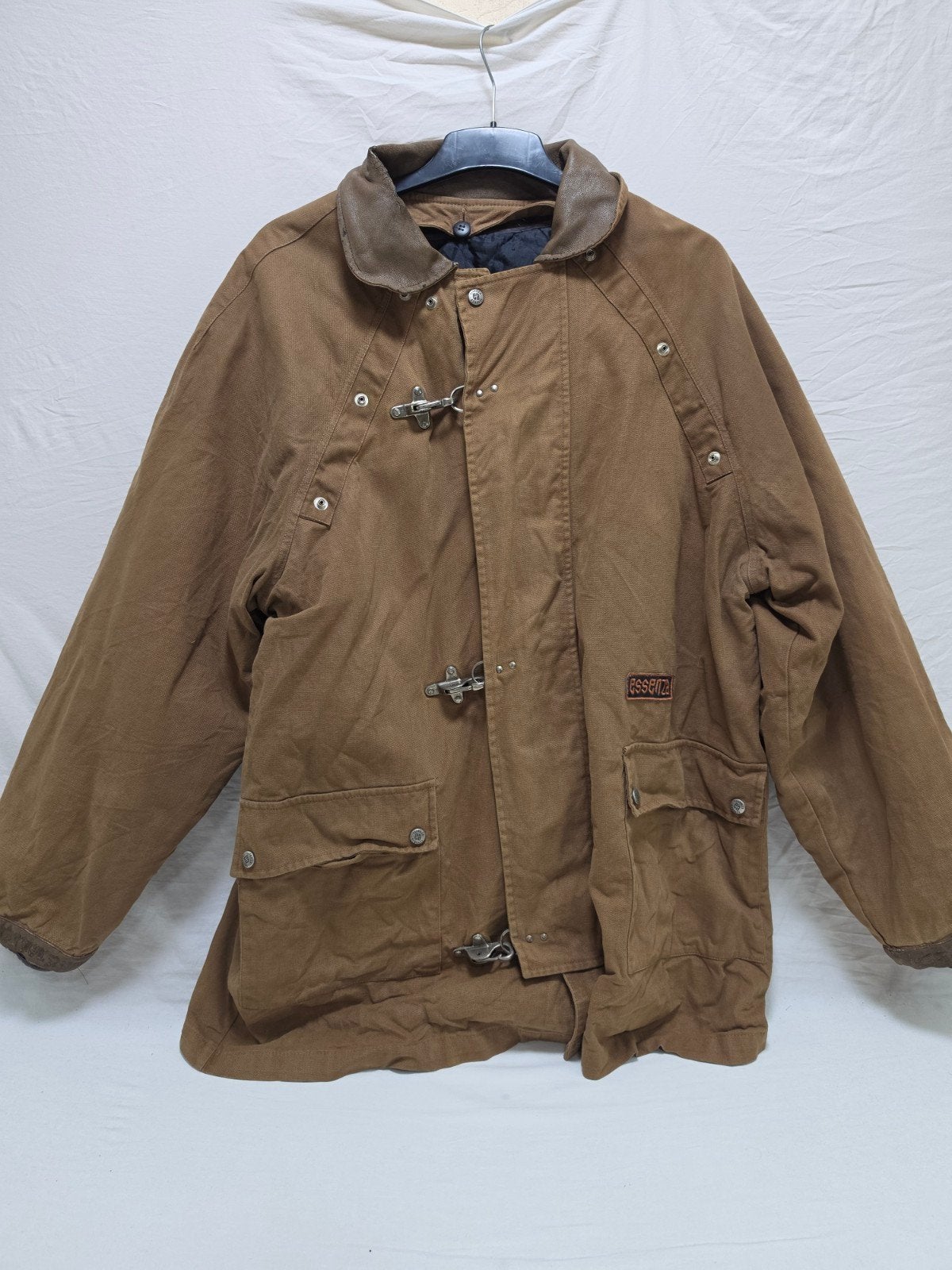 Vintage Essenza Fireman Jacket 90s Made in Italy bruin, Essenza, Bruin, Ophalen of Verzenden, Jas of Mantel