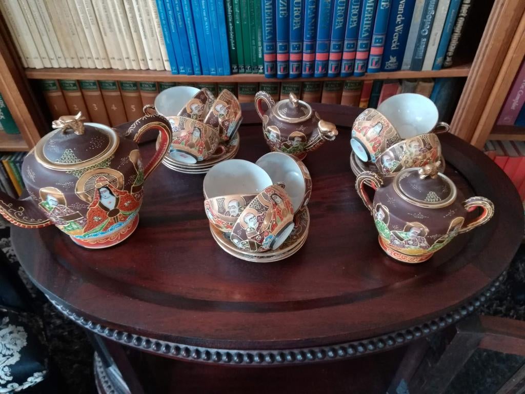 Japans satsuma eierschaal thee servies, Antiek en Kunst, Antiek | Servies compleet, Ophalen of Verzenden