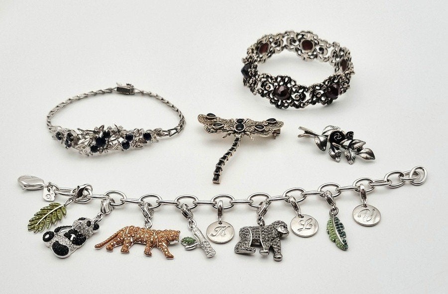 1067. Lot sieraden - edel en onedel, Swarovski, 20e eeuw, Sieraden, Tassen en Uiterlijk, Ophalen of Verzenden, Overige materialen