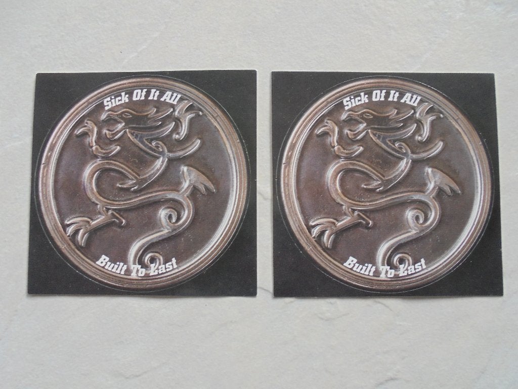 SICK OF IT ALL - built to last stickers 1997, Ophalen of Verzenden, Nieuw, Overige typen