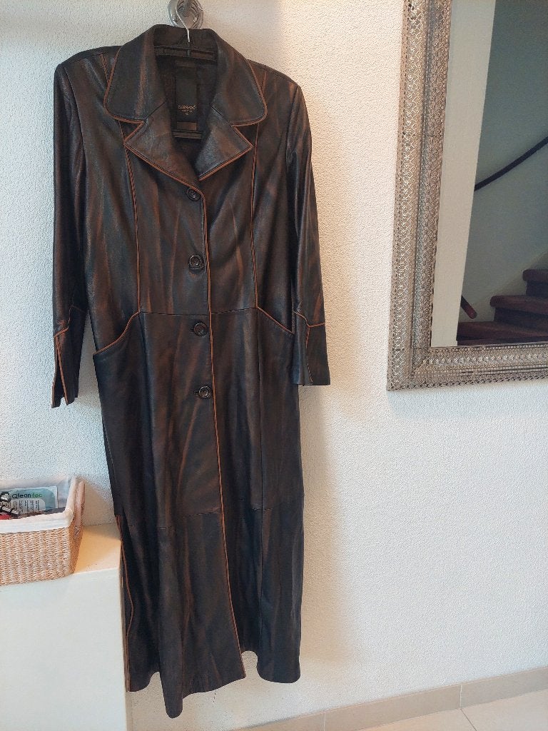 Dames Lange jas, Ophalen, Zo goed als nieuw, Maat 46/48 (XL) of groter, Bruin