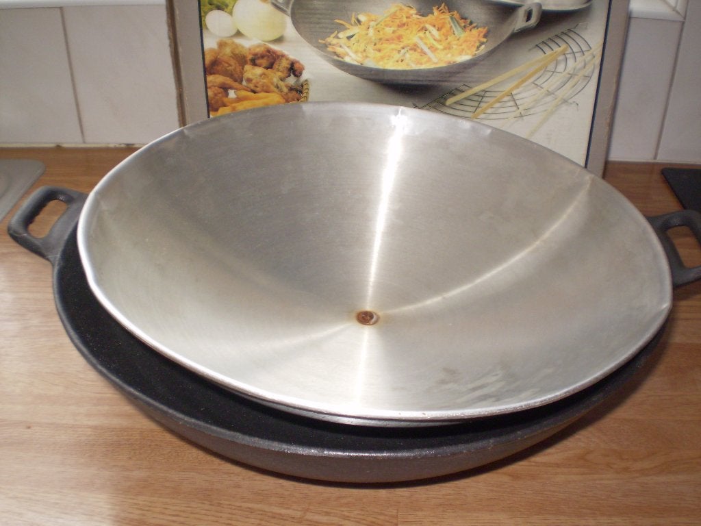 gietijzeren wok met deksel, Witgoed en Apparatuur, Fonduesets, Ophalen, Gebruikt, Keramisch, Fonduepan