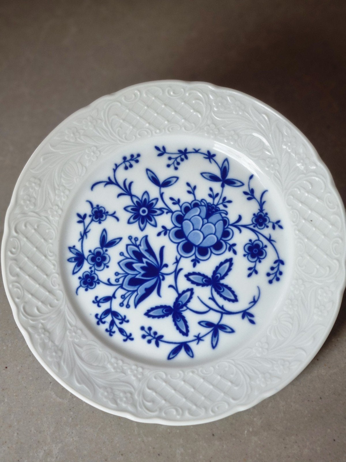 Schumann Arzberg 'Echt Kobalt' Blauw Uienpatroon Bord, Antiek en Kunst, Ophalen of Verzenden