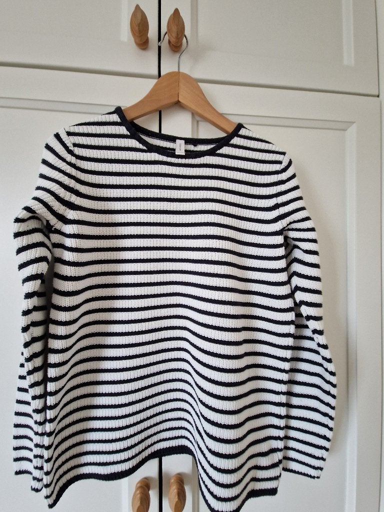 Blauw wit gestreepte katoenen trui van gerry weber., Maat 38/40 (M), Blauw, Ophalen of Verzenden, Gedragen