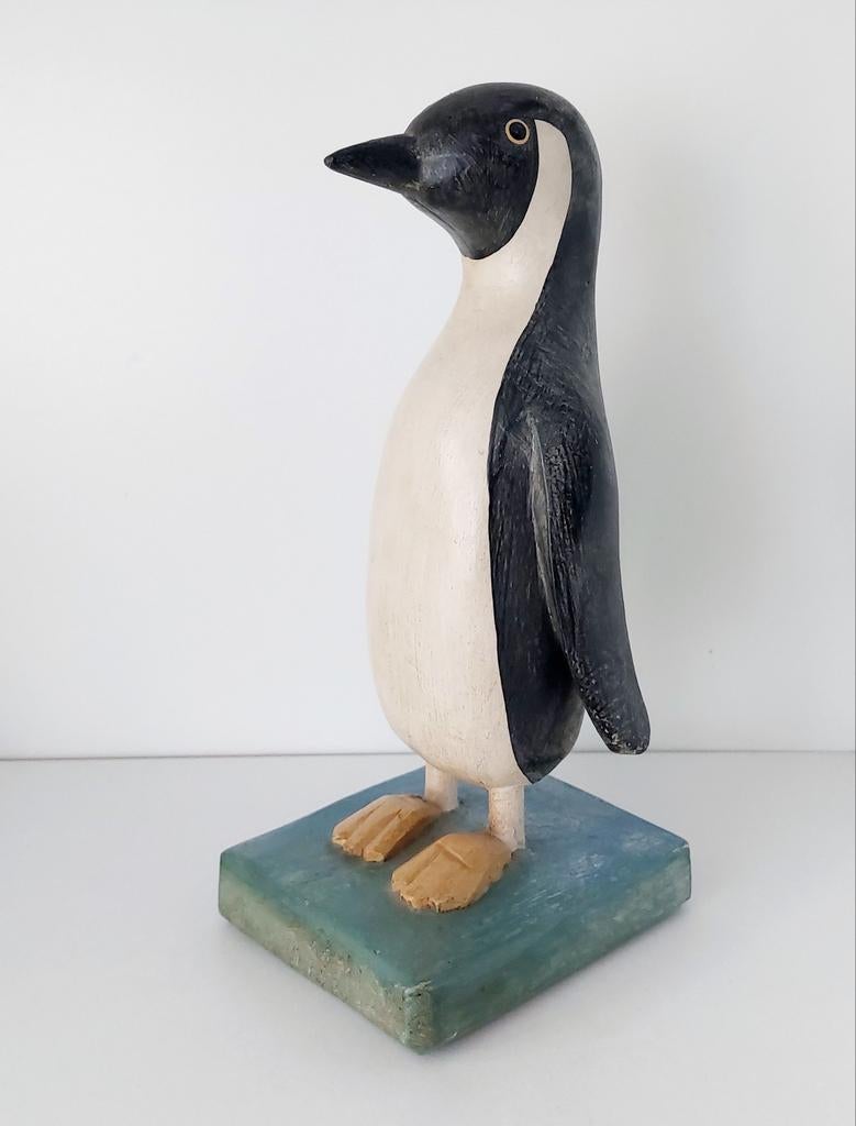 Houten pinguin sculptuur, Ophalen of Verzenden