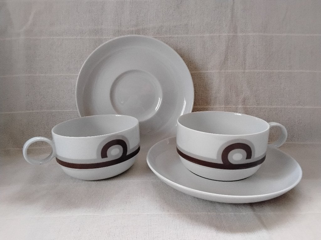 2 Kop & schotels Rosenthal Studio Line  Duo Baltic, Verzenden, Vintage, Zo goed als nieuw, Kop(pen) en/of Schotel(s)