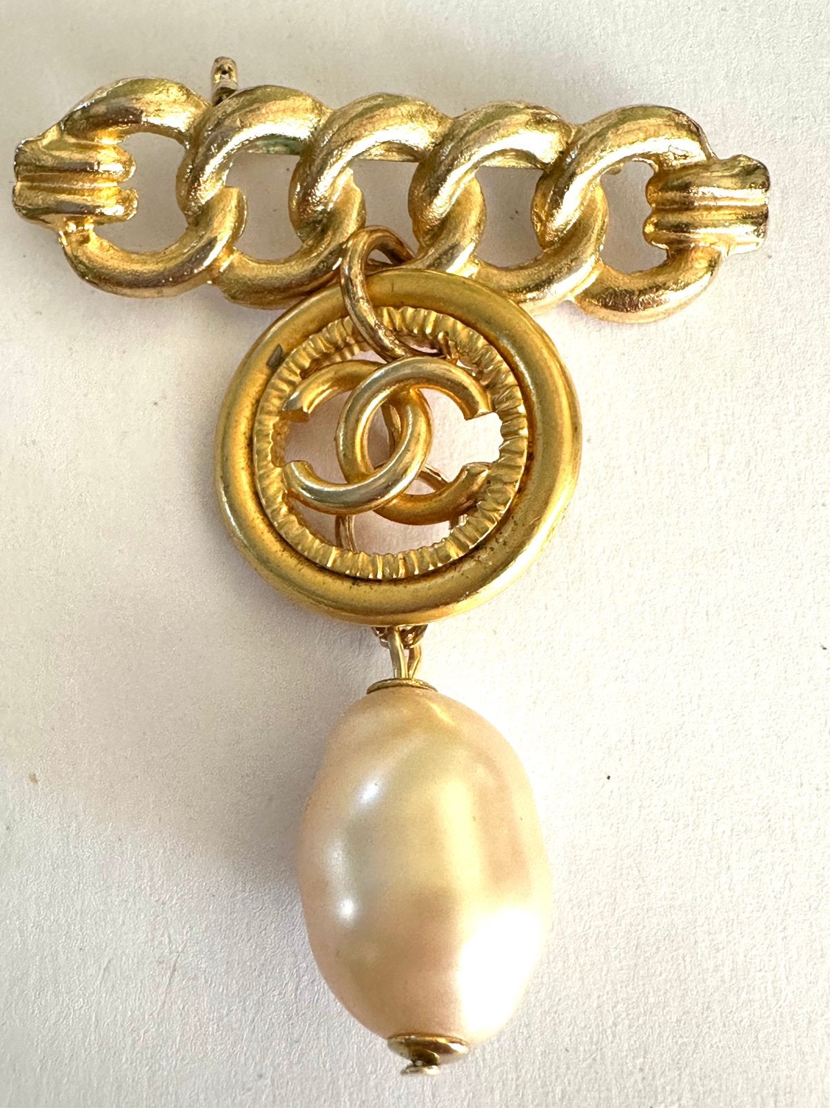 Vintage Franse CC logo broche, Overige materialen, 4 tot 7 cm, Gebruikt, Verzenden