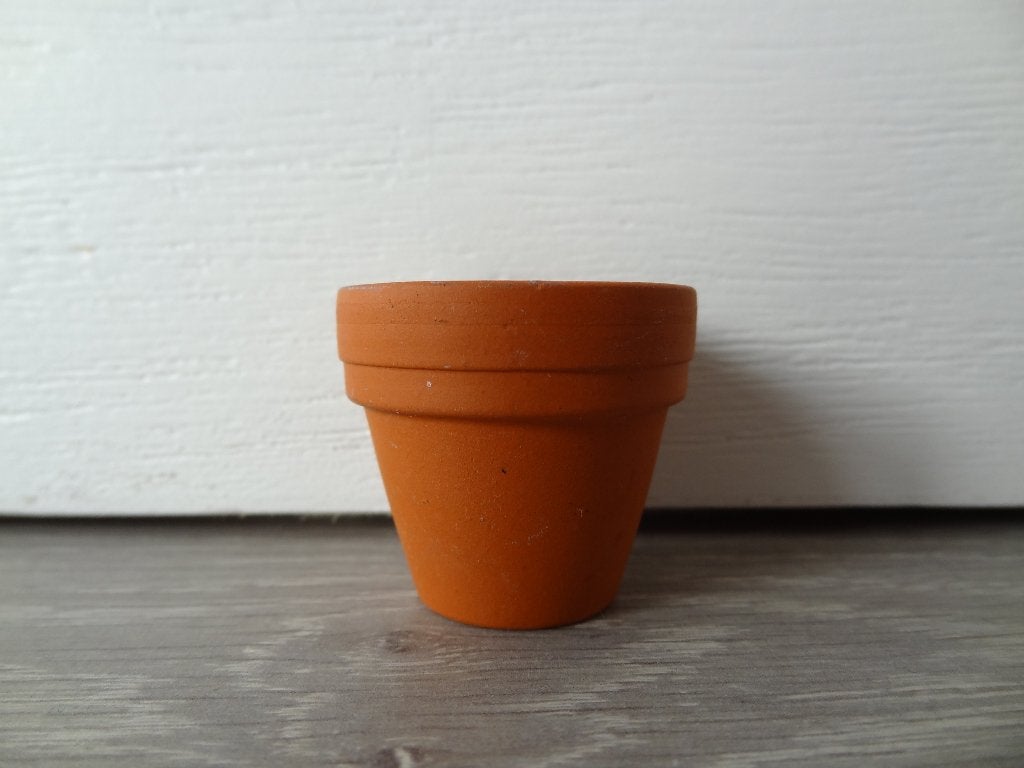 Mini Terra Cotta Bloempotje (4 Beschikbaar) >Snelle Verzendi, Tuin en Terras, Bloempotten, Rond, Ophalen of Verzenden, Zo goed als nieuw