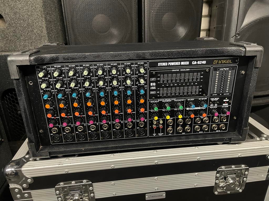 Inkel vintage Stereo Powered Mixer CA-8240, Ophalen, Gebruikt, 5 tot 10 kanalen, Microfooningang