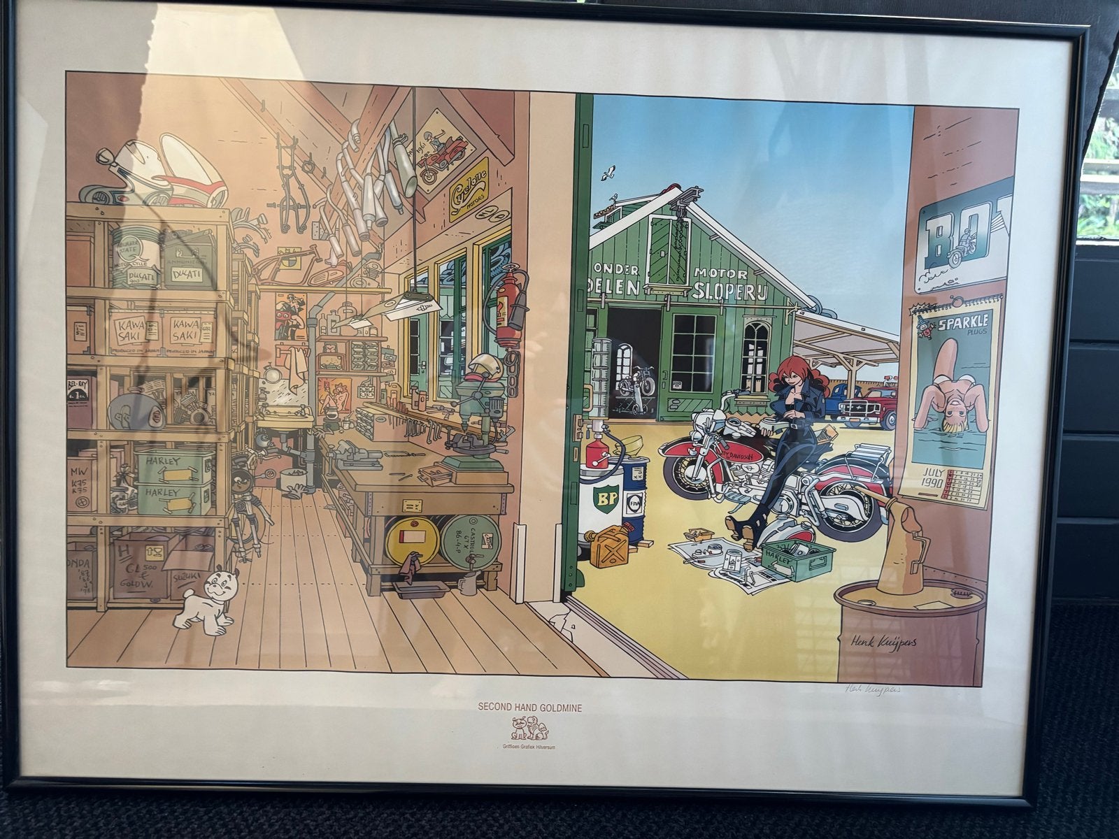 Henk Kuijpers - Franka “Second Hand Goldmine” (80x60 cm), Ophalen, Print, Print/reproductie, Ingelijst