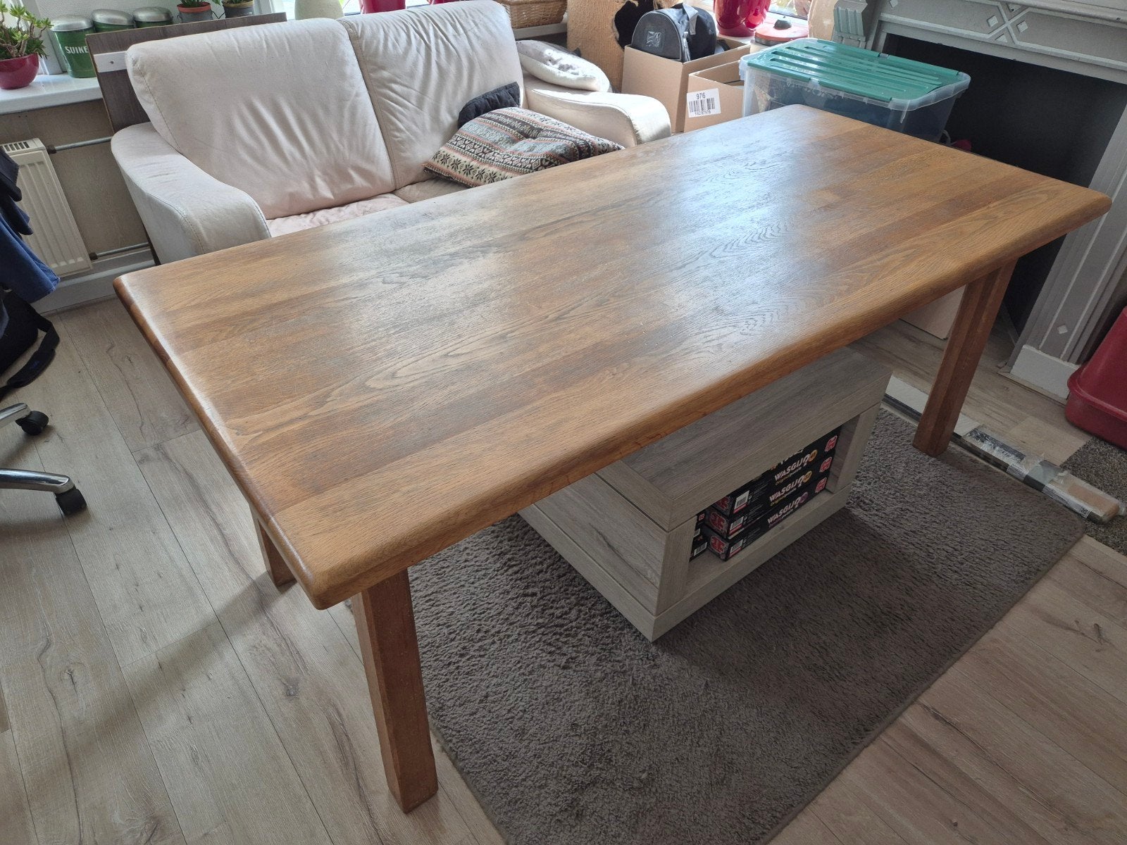 Eettafel 180 x 85 massief eiken, Huis en Inrichting, Tafels | Eettafels, Ophalen, Rechthoekig, 150 tot 200 cm, 50 tot 100 cm