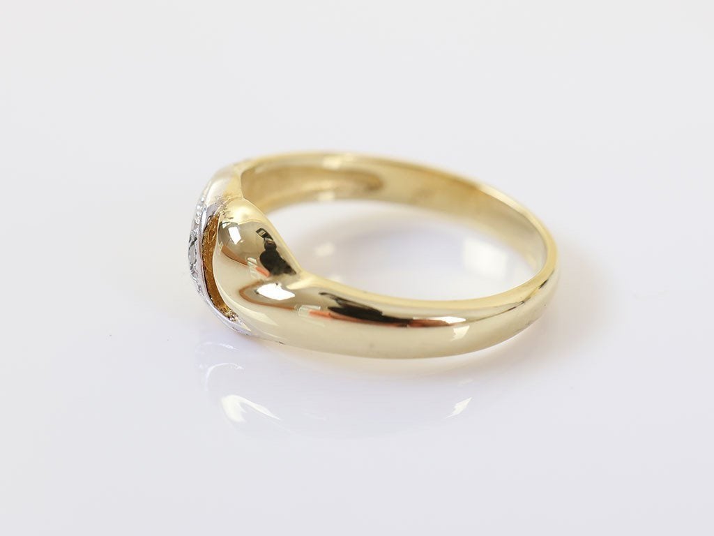 18 Karaat Gouden Pinkring Met Diamant, Ophalen of Verzenden, Dame, Goud, Goud