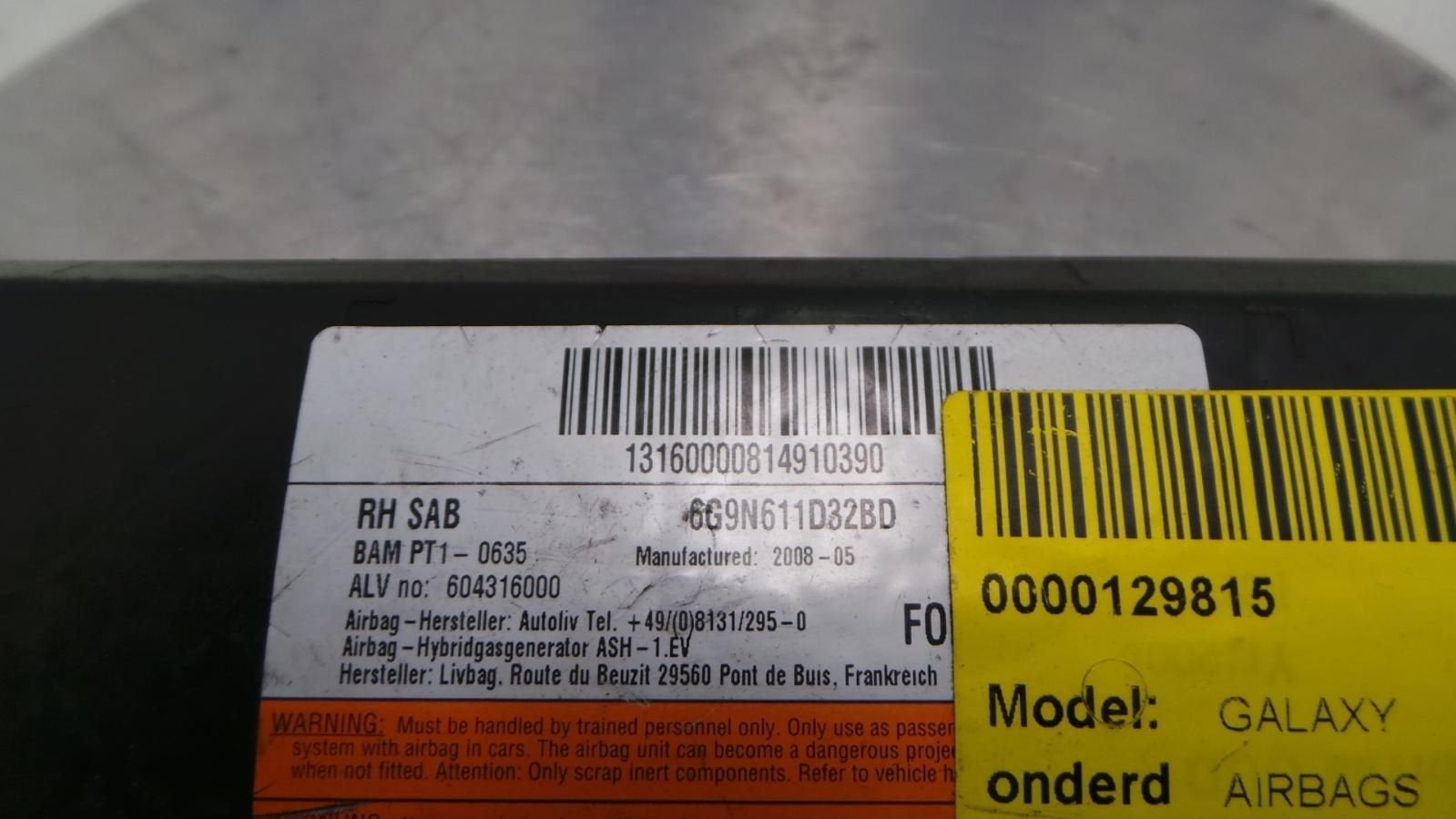 FORD GALAXY AIRBAG LINKS 2008, Ophalen of Verzenden, Gebruikt, ARN erkend