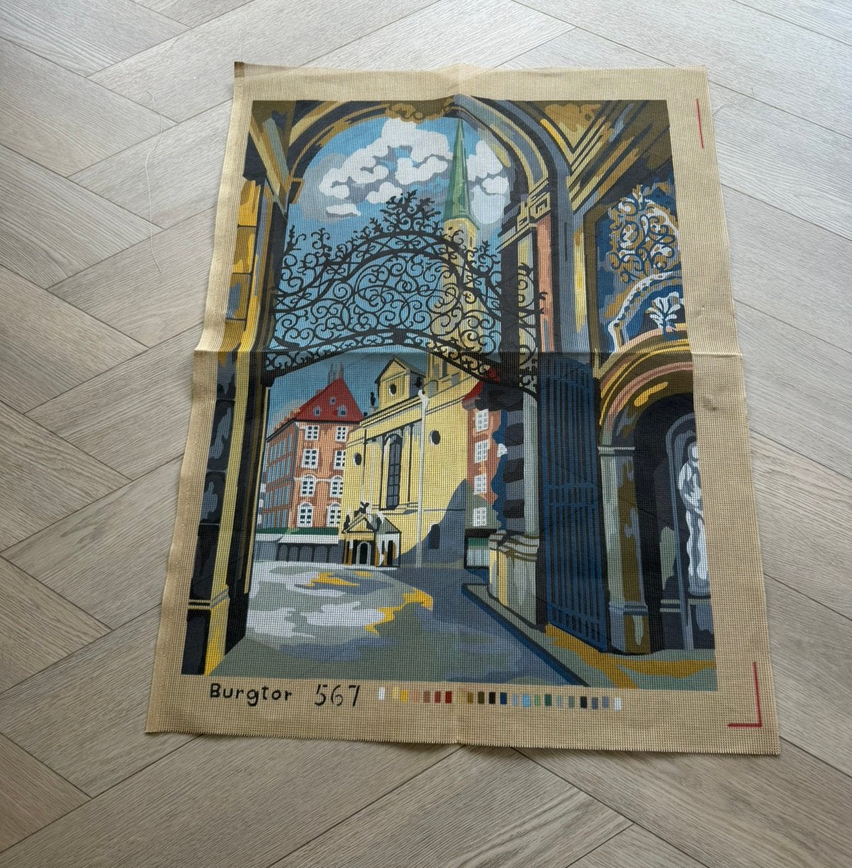De Burgtor (Kasteelpoort) in de middeleeuwse stad Rothenburg, Hobby en Vrije tijd, Borduren en Borduurmachines, Ophalen of Verzenden