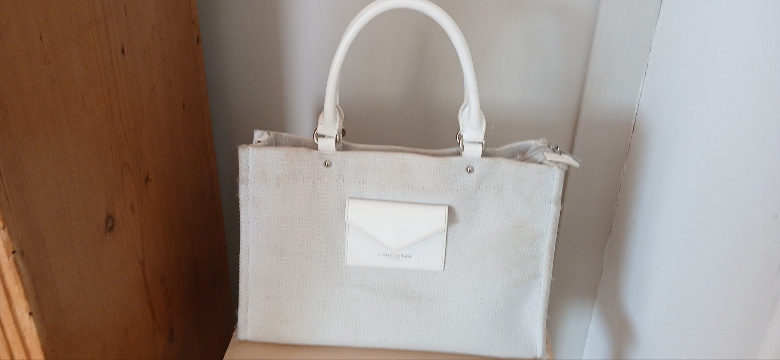 Lancaster Paris handtas Crème, Ophalen of Verzenden, Gebruikt, Beige, Handtas
