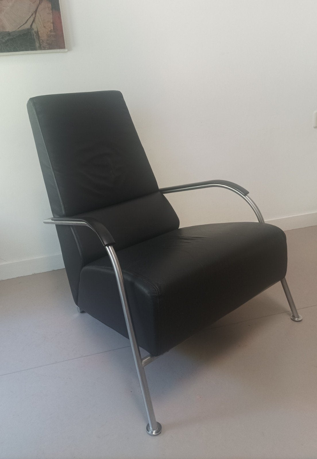 HarvinK Mirakel zwart leren design fauteuill, Ophalen, Gebruikt, Twee, Zwart