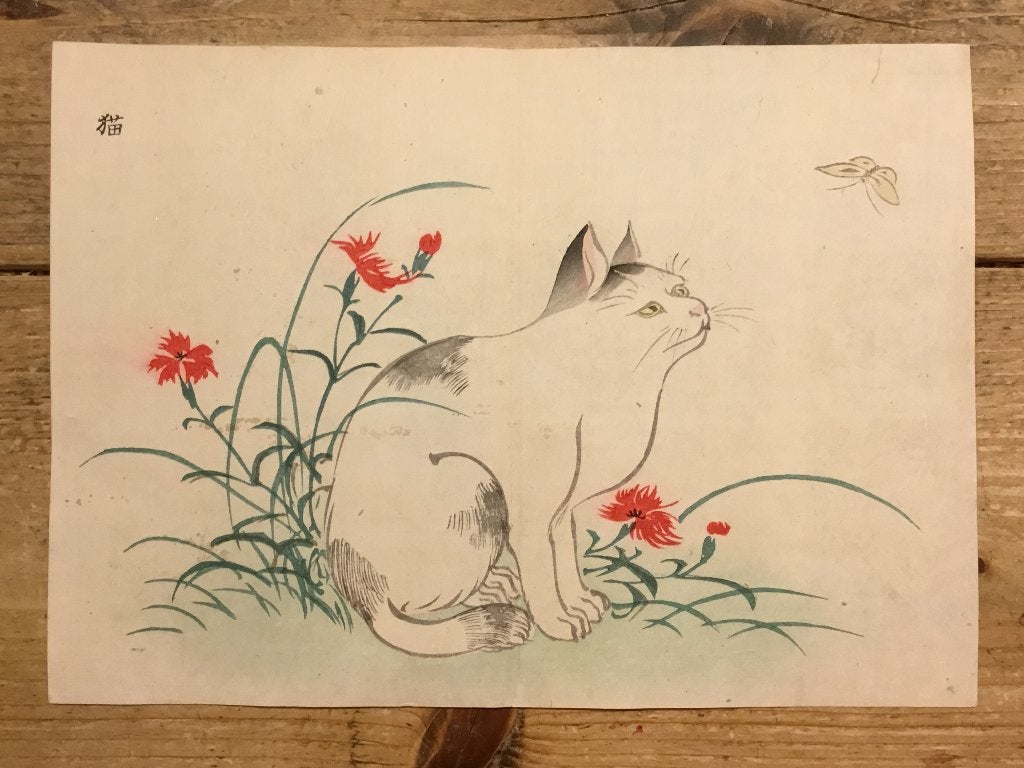 Antieke Japanse houtblok prent, Antiek en Kunst, Kunst | Niet-Westerse kunst, Wanddecoratie, Verzenden, Handgemaakt, Papier/karton
