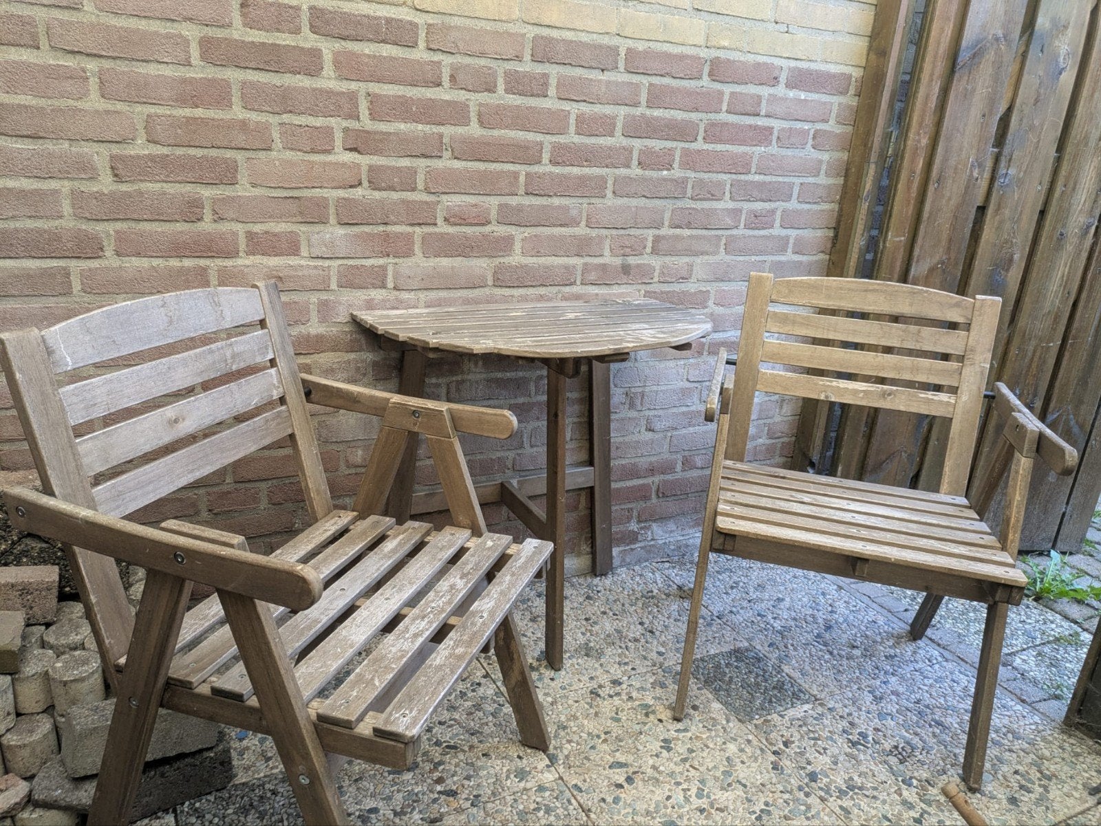 Houten tuinset, Ophalen, Gebruikt, Hout